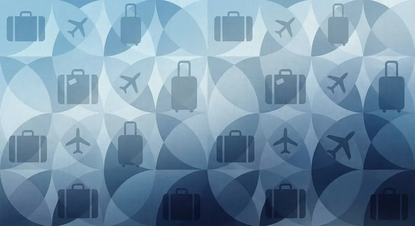 Bunte Koffersammlung am Flughafenterminal