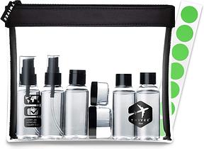 TWIVEE - Transparent Toiletry Bag with Travel Bottle Set - 1 Litre - Unisex Travel Set