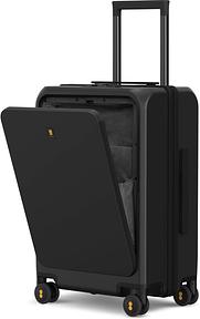 LEVEL8 Handgepäck Koffer mit Laptopfach Trolley 20" Leicht Hartschalen Reisekoffer mit 4 Spinner Rollen, TSA (Schwarz, 57cm, 38L)