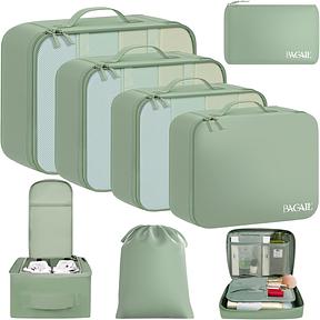 BAGAIL 8-teilige Packwürfel Set - Kleidertaschen, Packing Cubes, Kofferorganizer für Urlaub und Reisen