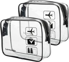 Lermende Transparente Kulturtasche, Flüssigkeiten Beutel Handgepäck TSA-geprüft Kosmetiktasche, Flughafen-konforme Tasche, Reisebeutel Flugzeug 1 Liter