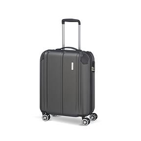 Travelite Handgepäck Trolley klein, City, 55x40x20 cm, 2,7 kg, Kratzfeste Hartschale, mit 4 Doppelrollen - Koffer passend für Ryanair, easyJet