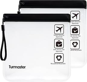 4 Packs Airport Approved Clear Toiletry Bag, Leak-Proof Airport Security Approved Liquid Bags 20 x 20 cm