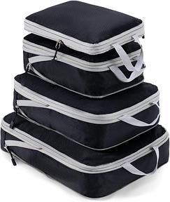 Meowoo 4-teiliges Kompressions-Packwürfel Set - Compression Packing Cubes - Wasserabweisend