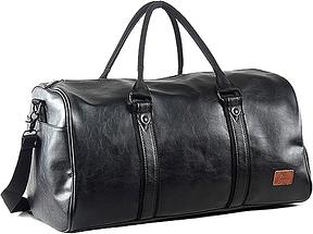 seyfocnia Reisetaschen Herren PU-Leder Wasserdicht Weekender Tasche Großen Kapazität Reisetasche Unisex Vintage Handgepäck Bag