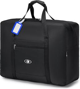 BAGZY Handgepäck Tasche 55x40x20 Faltbar für Lufthansa Ryanair, 45L Groß Reisetasche Flugzeug Leicht Wasserdicht Sporttasche Weekender Herren & Damen