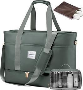 LOVEVOOK Reisetasche Damen, Wasserdicht Weekender Travel Bag mit Schuhfach, Duffle Bag Handgepäck Tasche für Reise