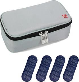 ALLCAMP Insulin Kühltasche Kühlbox für Tragbarer Organizer Diabetiker Medikamente mit 4 Eisbeuteln, Isolierfutter und Stiftaufbewahrung
