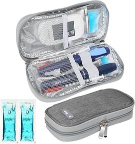 YOUSHARES Insulin Kühltasche mit 2 Kühlakku - TSA Diabetiker Tasche für Diabetikerzubehör, Epipen, Spritzen, Insulin und andere Medikamente Zubehör, Medikamententasche Pen Kühlbox auf Reisen