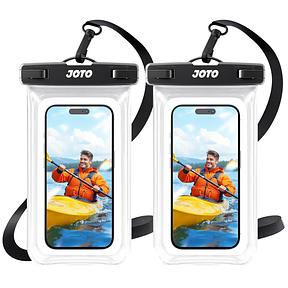 JOTO 2 Stück wasserdichte Handyhülle IPX8 Unterwasser Wasserfest Handytasche für iPhone 17 16 15 14 13 12 11 Pro Max Plus Air Galaxy S24 S23 A15 Xiaomi bis 7 Zoll Phone Case – Klar