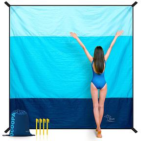 OCOOPA Stranddecke Sandfrei, Ultraleichtes 200x200cm Strandtuch für 4-7 Personen, wasserdichte Unterseite, schnell trocknende Strandmatte, kompakt faltbar für Reisen, Picknick, Camping