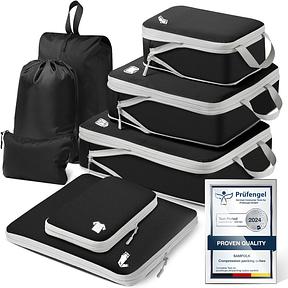 Koffer Organizer Packing Cubes Compression 8 Stück, Wasserdicht Packwürfel Koffertaschen