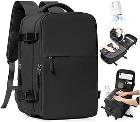 SZLX Vakuum Rucksack Ryanair Handgepäck 40x30x20 - Reiserucksack Flugzeug mit Schuhfach und Vakuumpumpe