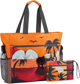 G4Free Strandtasche XXL 35/50/80L - Faltbare Badetasche Familie, Groß Wasserdicht Leicht für Strand und Schwimmbad
