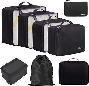 BAGAIL 8 Teilige Packwürfel, Kleidertaschen, Packing Cubes, Verpackungswürfel, Packtaschen Set für Urlaub und Reisen
