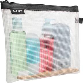 Leitz WOW Reise Zip-Kulturbeutel, durchsichtig, Wasserabweisend, Idealer Kosmetikbeutel für Reisen und im Handgepäck, Maße (BxHxT): 24 x 17 x 3 cm