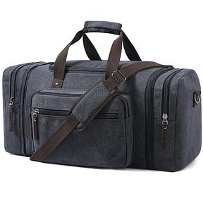 Erweiterbare Reisetasche 70L, Große Sporttasche Herren Damen, Robuste Stofftasche für Reisen, Fitness und Business, Handgepäcktasche (Dunkelgrau)