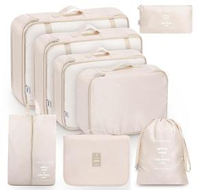 8-Piece Packing Cubes, Clothes Bags, Suitcase Organiser for Holidays and Travel