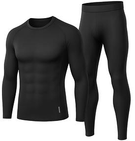 BENNIES Thermal Underwear, Men's Winter Functional Underwear, Ski Underwear, Warm, Soft, Breathable, Black