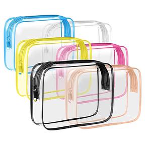 ZHOOGE 6 Pack Clear Travel Toiletry Bag Clear Makeup Bag Cosmetic Toiletry Bag - TSA Approved Clear Makeup Organiser for Travel