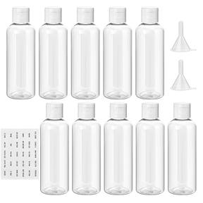 flintronic 100 ml Empty Travel Bottles Set, Travel Bottles for Filling with Small Funnel (Pack of 10)