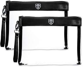 TRAVANDO 2 x Toiletry Bags, 1 Litre Transparent Cosmetic Bag for Hand Luggage