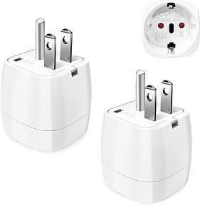 Pack of 2 Travel Adaptor USA Adapter Socket, Travel Adapter USA, Adapter USA Germany Plug, Socket Adapter Travel Plug Power Adapter for EU to America/Canada/Mexico/Thailand