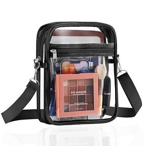 MoKo Transparent Crossbody Shoulder Bag, Station Approved Carry Bag with Removable Strap, Statium Approved Clear Bag for Work, Sports, Games and Concerts