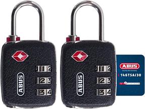 ABUS TSA Schloss 146TSA/30 im Lederlook, 2er Set