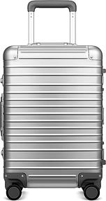 LUGGEX Aluminium Koffer Handgepäck, 100% Alu Koffer Trolleys ohne Reißverschluss, Hartschalekoffer Reisekoffer mit 8 Spinner Rollen, TSA Schloss, 55 cm, 40L