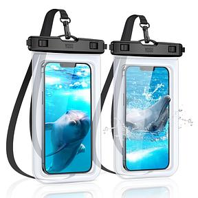 YOSH Waterproof Mobile Phone Case 7.0 Inch Mobile Phone Water Protective Case for Swimming, Bathing and Cooking, IPX8 Waterproof Phone Case Compatible with iPhone 12 11 Pro XS Max XR X Samsung S8, Pack of 2