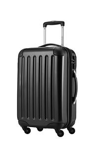 Hauptstadtkoffer Alex - Handgepäck Koffer 55x36x23 cm, 42 L, Zahlenschloss, erweiterbarer Hartschalen Trolley aus PC ABS, 3,2 kg, 4 Doppelrollen, Schwarz