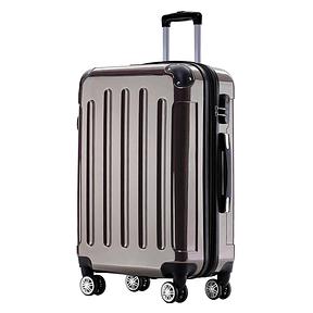 Beibye 2048 Hard Shell Trolley Suitcase with Twin Rollers in a Set with Sizes M, L, XL, Available in 15 Colours PC, coffee