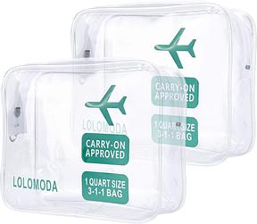 Kulturbeutel Transparenter, 2 Durchsichtige Flugzeug Beutel, Kosmetiktasche für Koffer, Kulturtasche zum Transport von Flüssigkeiten, Transparente Toilettentasche Damen & Herren