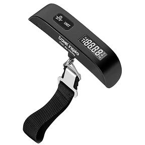 travel inspira Kofferwaage Digital mit Haken Gepäckwaage bis 50KG Schwarz
