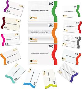 Boxiki Travel RFID-Schutzhüllen, 15-teiliges Set mit Farbecodierung | 12 Kreditkartenhüllen + 3 Reisepasshüllen | Ultimativer Diebstahlschutz