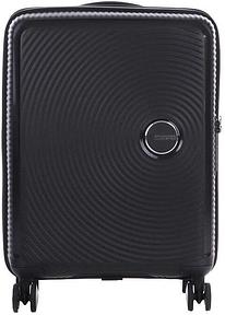 American Tourister Soundbox - Spinner S Erweiterbar Handgepäck, 55 cm, 35.5/41 L, Schwarz (Bass Black)