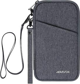 Arvok Reisepass Tasche Familie Reiseorganizer mit RFID-Blocker, Tragbare Reisepasshülle Ausweistasche für Damen und Herren, Reisepass Schutzhülle für Kreditkarten, Ausweis und Reisedokumente