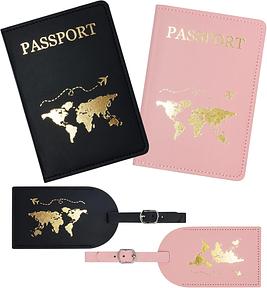 flintronic Reisepasshüllen und Gepäckanhänger Set für Paare