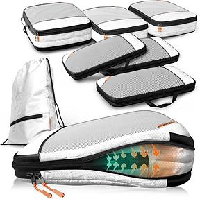 Compression Packing Cubes Set für mehr Platz im Koffer & Backpack - Packwürfel Packing Cubes Compression als Rucksack Organizer - Travel Packtaschen Reise - Camping Zubehör & Wander Ausrüstung