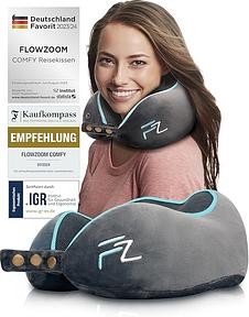 FLOWZOOM Comfy Nackenkissen Flugzeug & Auto - Einstellbares Memory Foam Reisekissen