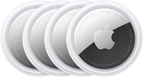 Apple AirTag (1. Generation) 4er Pack - Finde und behalte Deine Sachen im Blick: Schlüssel, Geldbörsen, Gepäck, Rucksäcke und mehr. Einfaches Einrichten mit iPhone oder iPad. Austauschbare Batterie