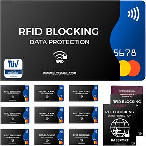 TÜV geprüfte RFID Blocker NFC Kartenhülle | 12 Schutzhüllen für Kreditkarte, EC Karte, Bankkarte & Reisepass | Scheckkartenhülle Kreditkarten Schutzhülle