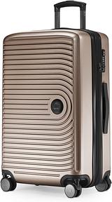 HAUPTSTADTKOFFER Mitte - Mittelgroßer Hartschalenkoffer, TSA, 4 Rollen, Check-In Gepäck mit 8 cm Volumenerweiterung, 68 cm, 88 L, Champagner