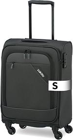 paklite Handgepäck Trolley 4 Rollen, leicht, Derby, Weichschalen Rollkoffer klein mit TSA Schloss + Aufsteckfunktion, 55 cm, 41 Liter