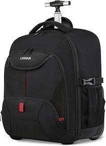 Laptop Trolley Rucksack Business Rolling 17 Zoll, Rucksack mit Rädern als Handgepäck, wasserdichte Laptoptasche für Reisen