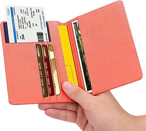 Leder-Reisebrieftasche Passhülle Abdeckung RFID-Blockierung, Leder-Kartenetui, Reise-Dokumenten-Organizer-Etui