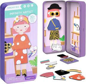 mierEdu Magnetspiel Box Künstlerin – Magnetische Bausteine und Magnetspiel für Kinder, Reisespielzeug